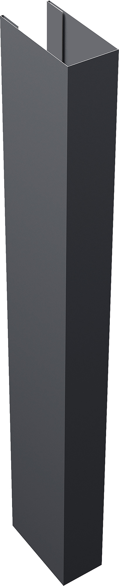 Стойка для забора жалюзи Техас (для калиток и ворот) Grand Line 0,45 Drap TwinColor RAL 7024 мокрый асфальт (2,5м)