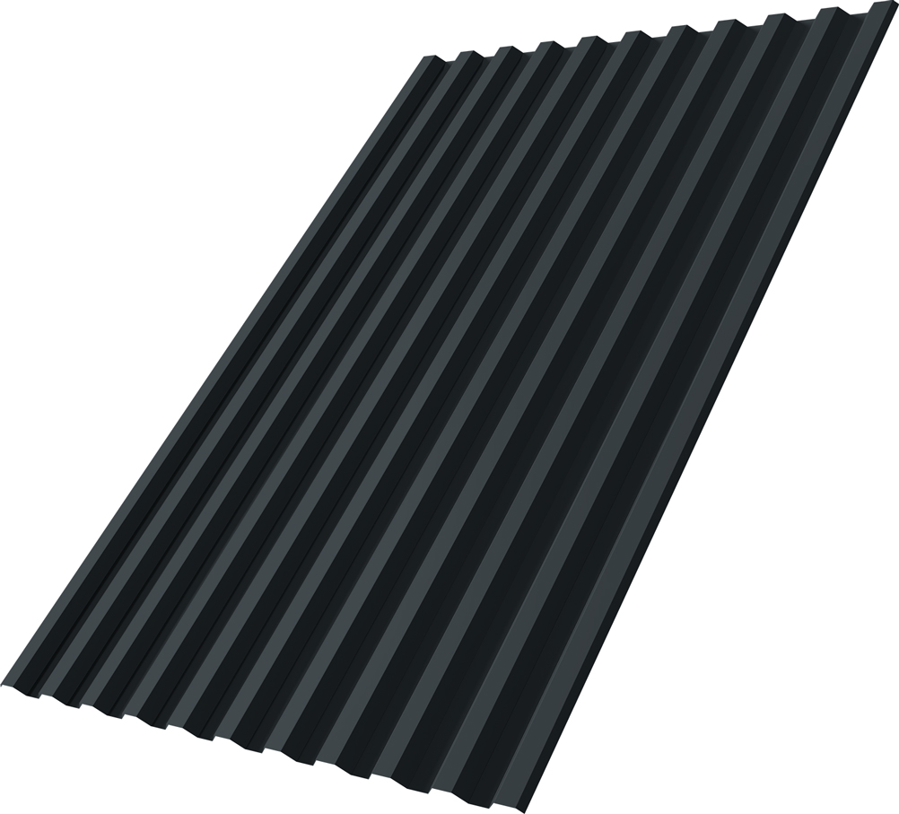 Профнастил С21R Grand Line 0,5 GreenCoat Pural БТ матовый RR2H3 (RAL 7016 антрацитово-серый)