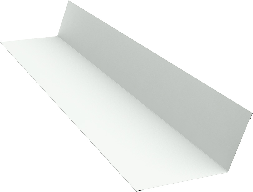 Планка примыкания 90х140 Grand Line 0,45 Drap с пленкой RAL 9003 сигнальный белый (3м)