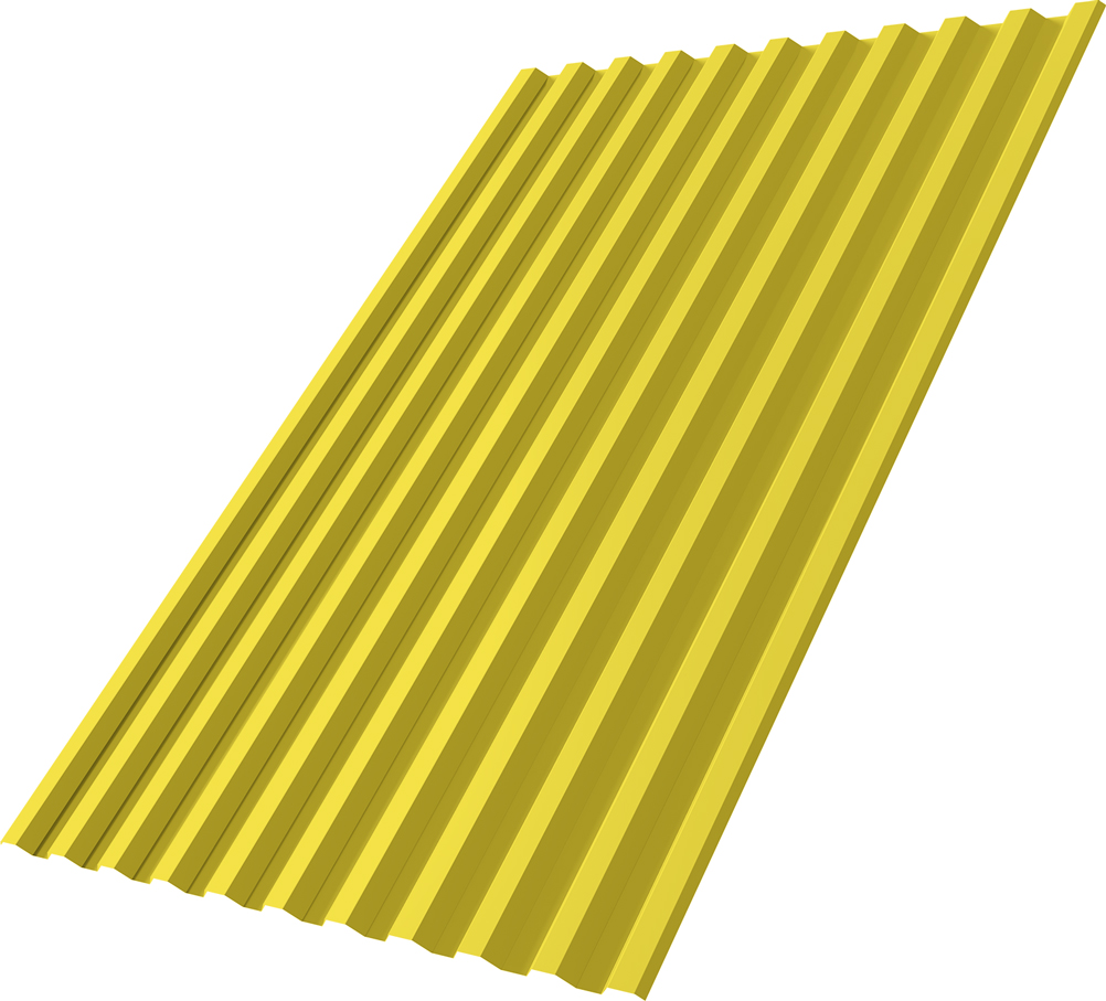 Профнастил С21R Grand Line 0,45 ПЭ RAL 1018 цинково-желтый