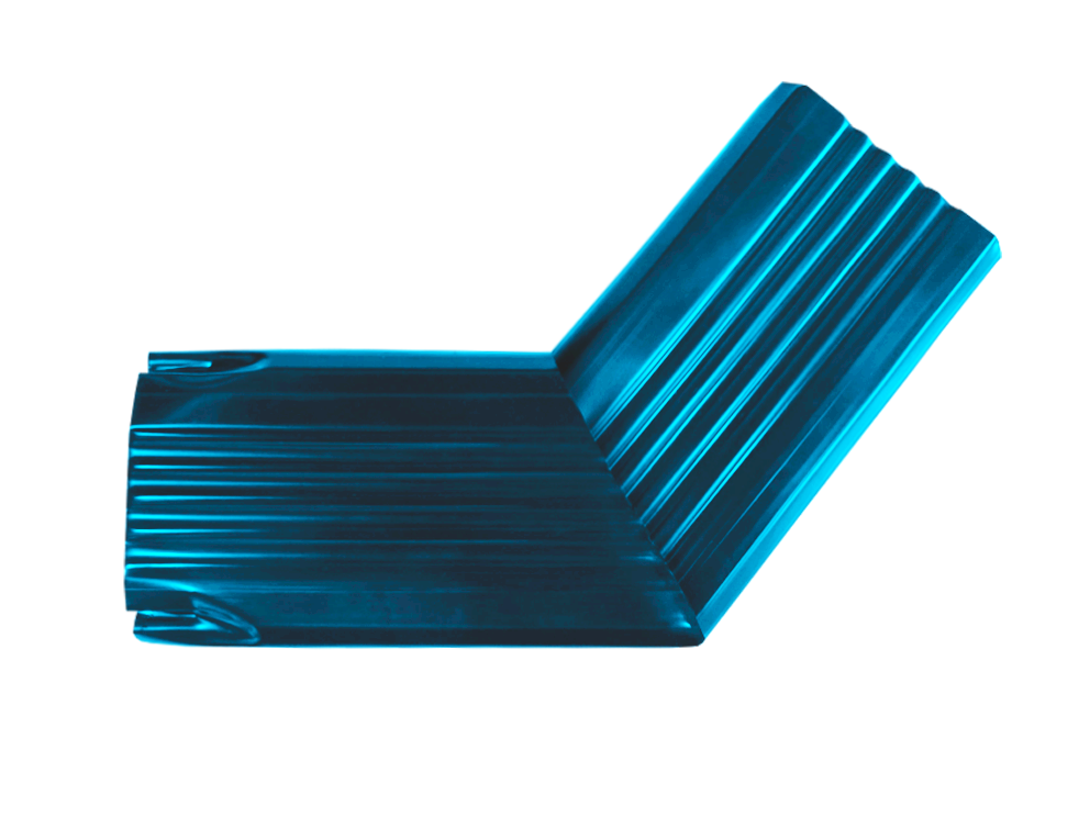 Колено трубы гофрированное боковое левое Vortex в2 76х102мм RAL 5005 сигнальный синий