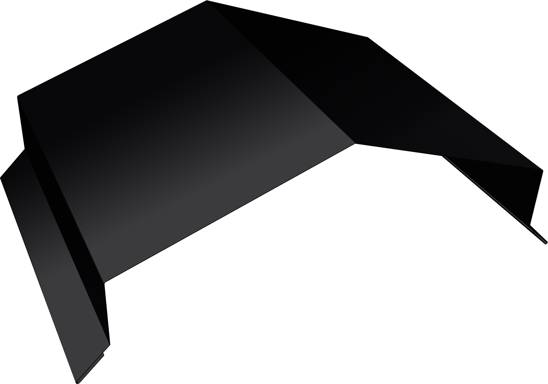 Парапетная крышка угольная 200мм Grand Line 0,5 Velur RAL 9005 черный (3м)