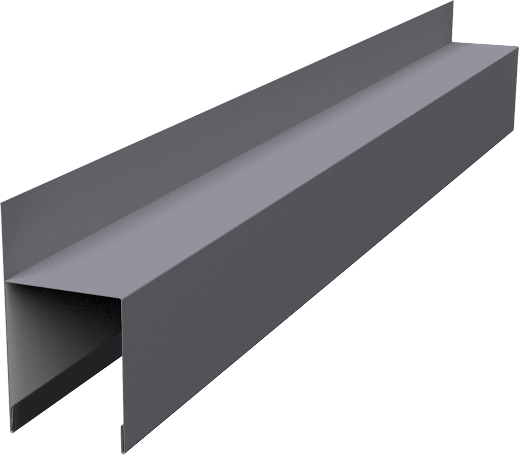 Планка опорная составная внешняя для забора жалюзи Палермо Grand Line 0,45 Drap ТХ RAL 7004 сигнальный серый (1,8м)