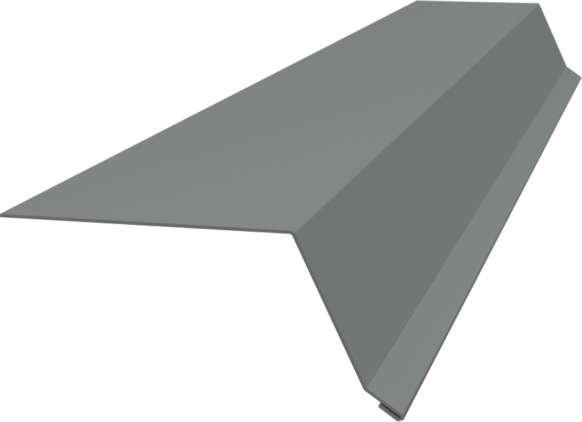 Планка капельник 100х55 Grand Line 0,45 ПЭ с пленкой RAL 9006 бело-алюминиевый (3м)