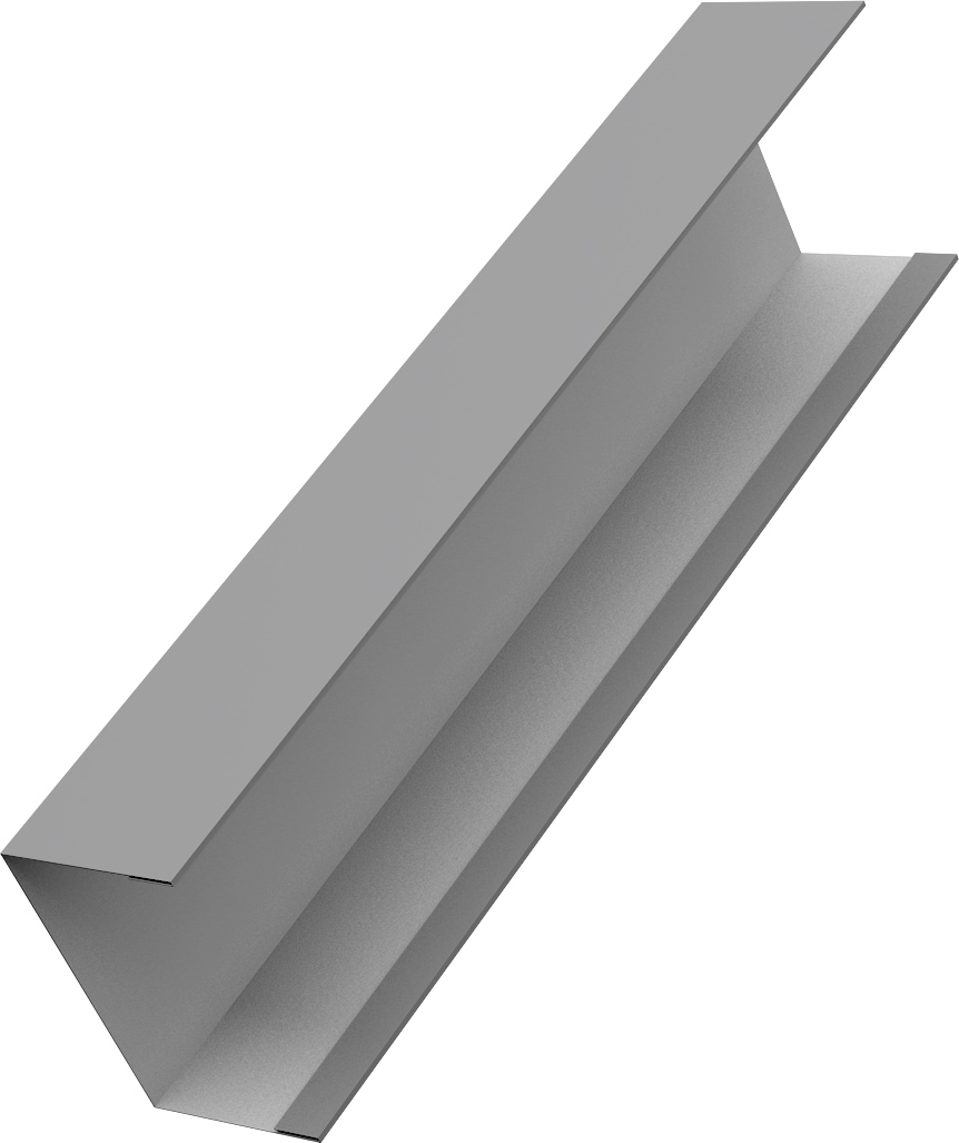 Крышка для забора жалюзи Милан, Токио (для калиток и ворот) Grand Line 0,45 ПЭ RAL 9006 бело-алюминиевый (2м)