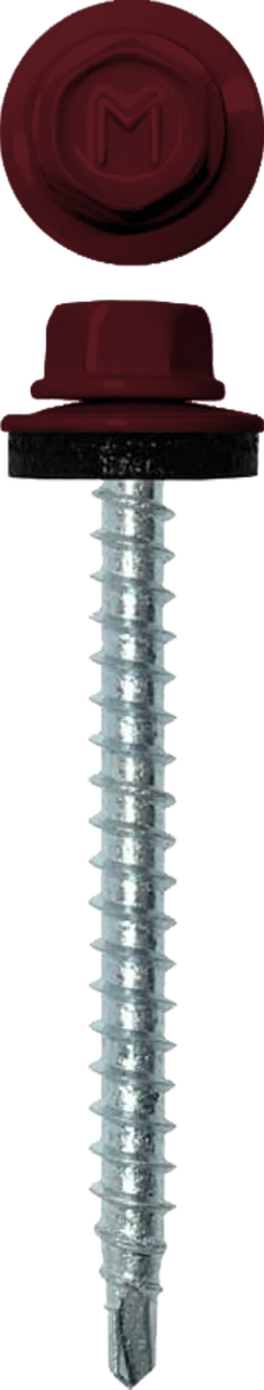 Саморез кровельный Daxmer 4,8х50 RAL 3005 (150) сверло №1