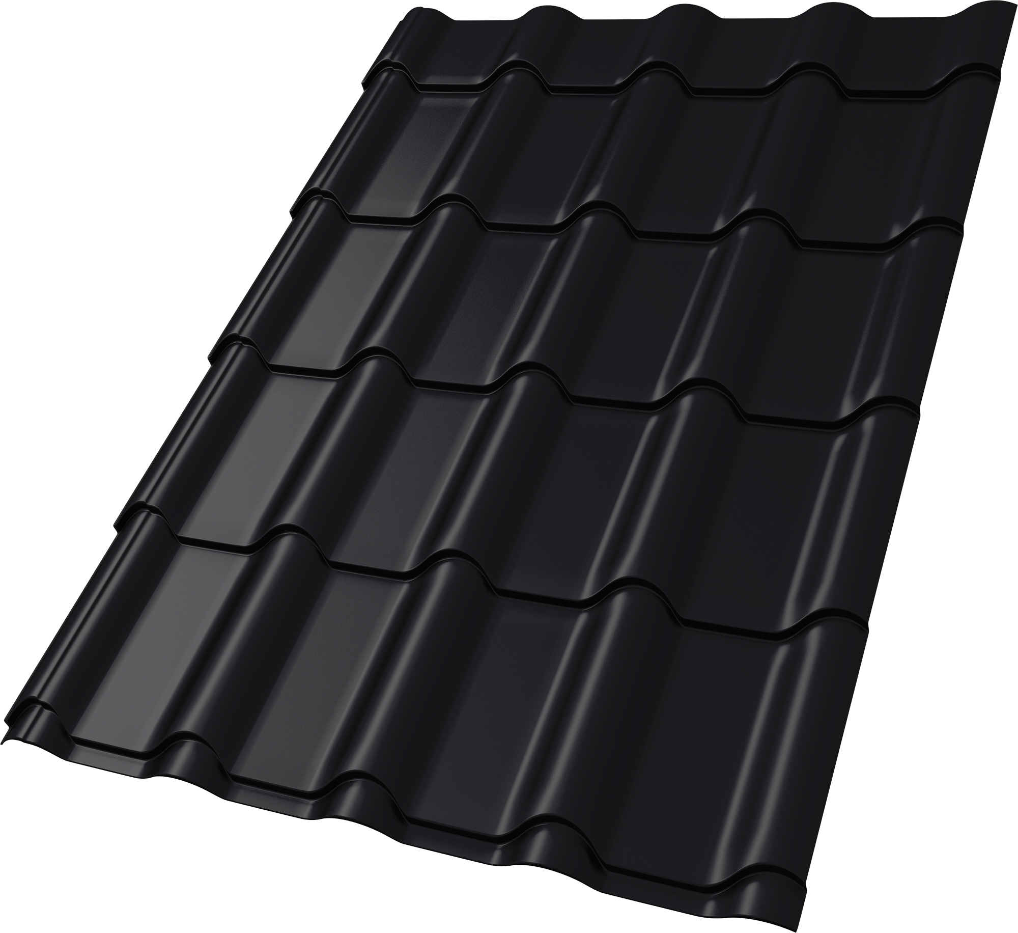 Металлочерепица "Камея" ("Kamea") в01 0,5 Сатин RAL 9005 черный