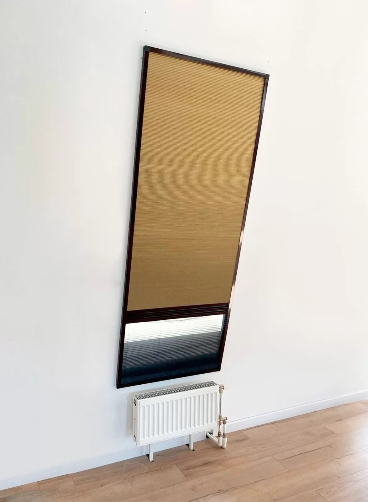 Штора+москитная сетка FAKRO AMD Duet 78x240 (коричневые направляющие RAL 8017, штора коричневая blackout RAL 1603)