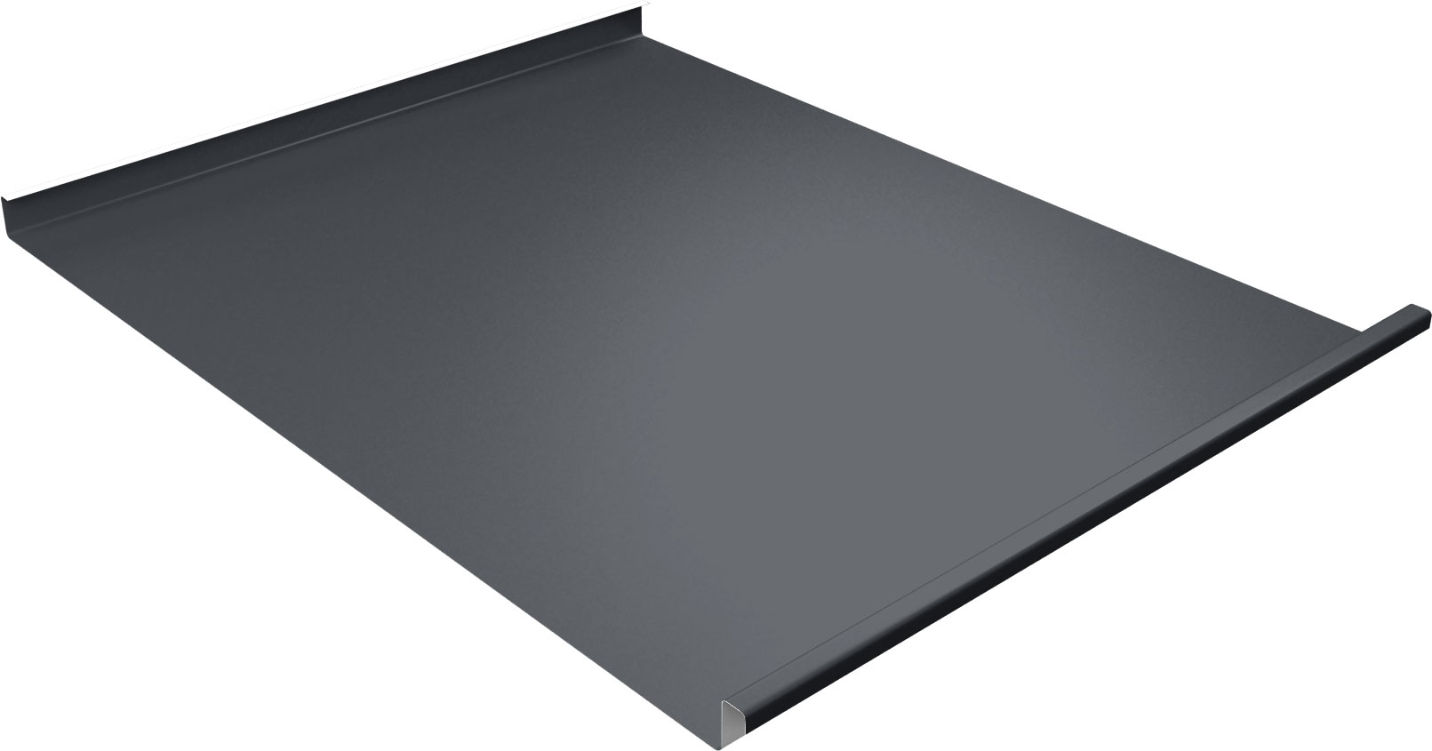 Фальц двойной стоячий Grand Line 0,5 Drap ТХ с пленкой на замках RAL 7024 мокрый асфальт
