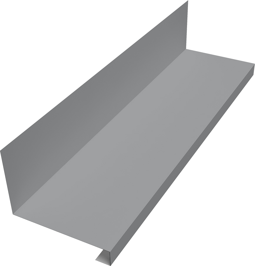Планка примыкание нижнее к трубе фальц Grand Line 0,45 Drap RAL 7004 сигнальный серый (3м)