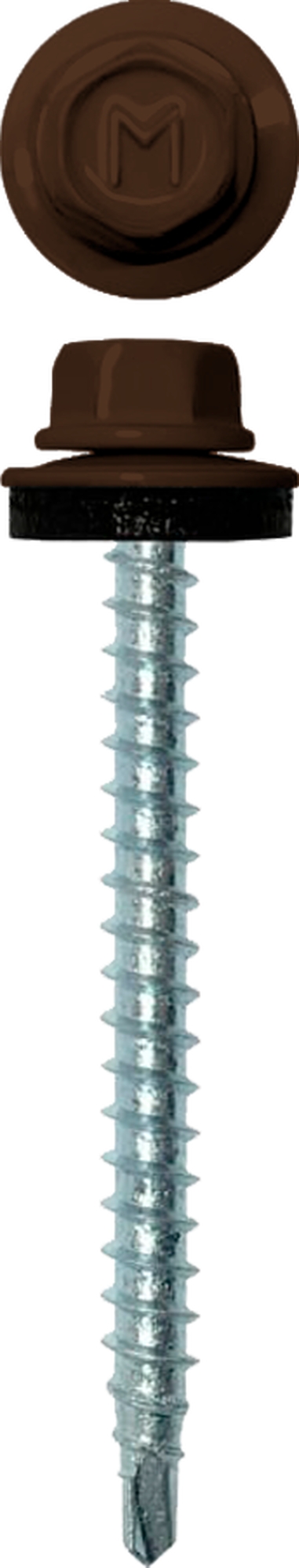 Саморез кровельный Daxmer 4,8х50 RAL 8014 (150) сверло №1