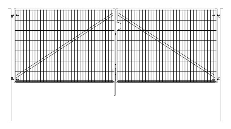 Ворота Light без замка 1,73х4,0 RAL 6005