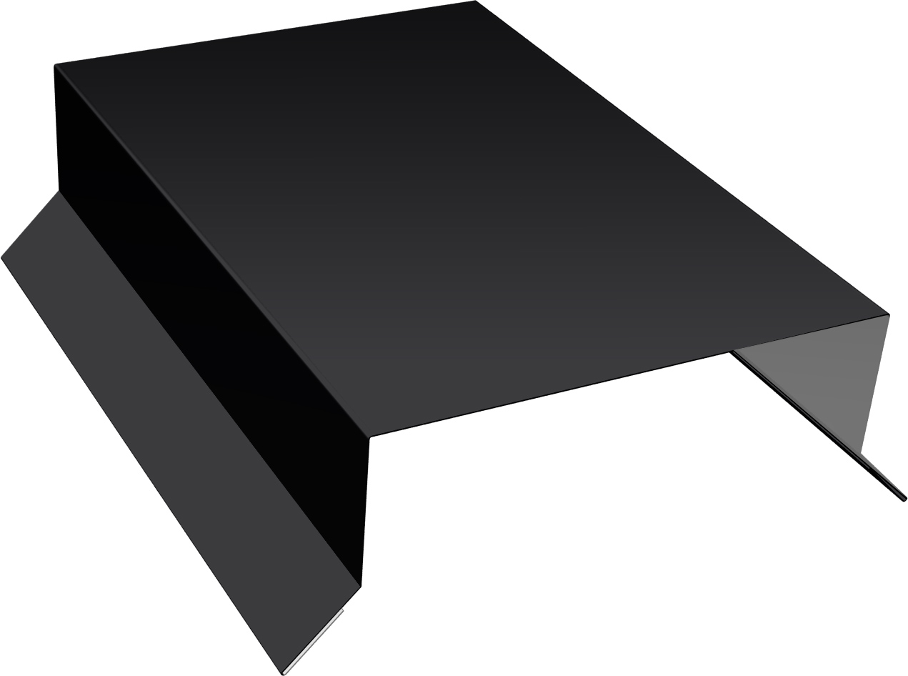Парапетная крышка прямая 125мм Grand Line 0,45 Drap СТ RAL 9005 черный (2м)