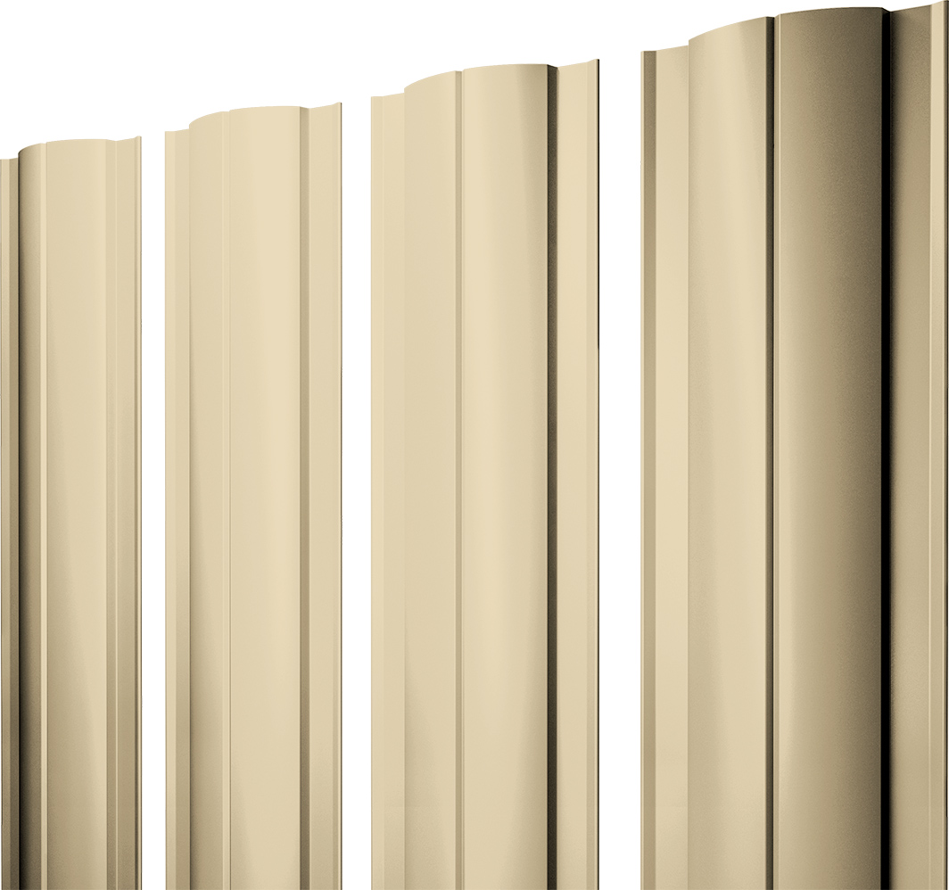 Штакетник Круглый с прямым резом Grand Line 0,45 Drap ТХ RAL 1015 светлая слоновая кость