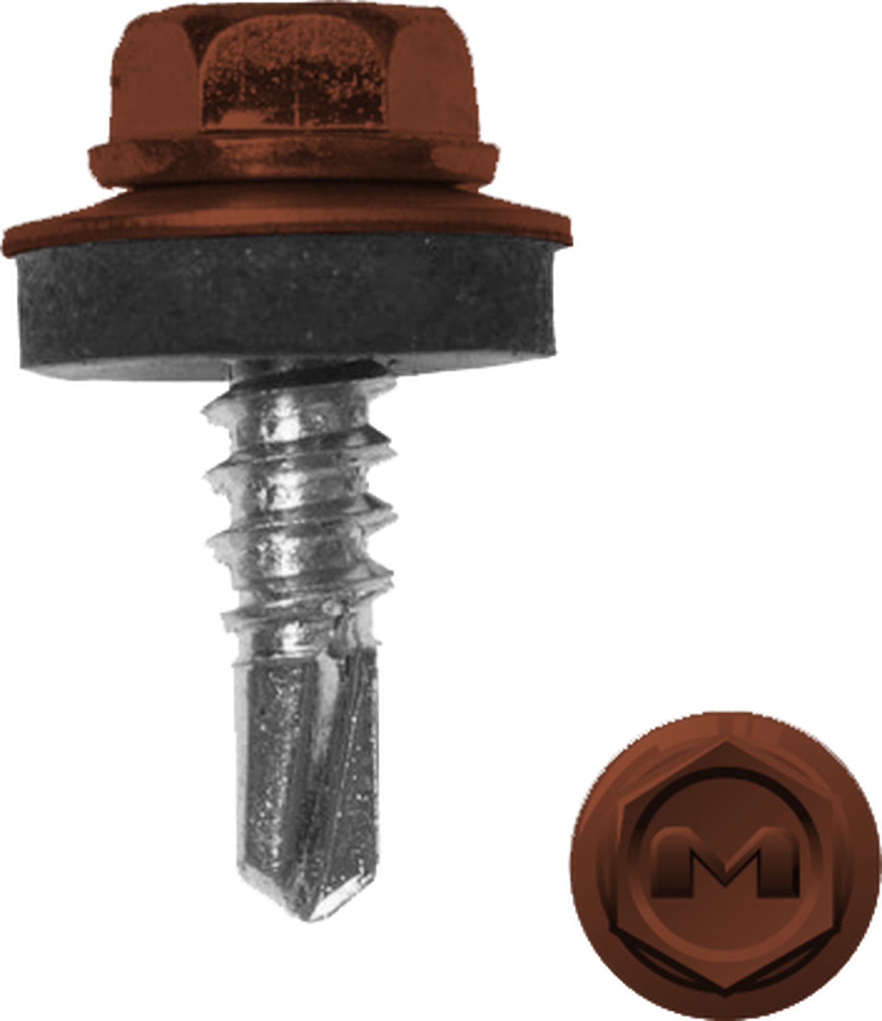 Саморез по металлу Daxmer 5,5х19 RAL 8004 (250) сверло №3