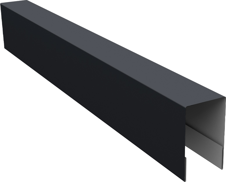 Планка боковая для забора из сайдинга Квадро Брус, Корабельная Доска, ЭкоБрус новый Grand Line 0,45 Drap ТР RAL 7024 мокрый асфальт (2,06м)