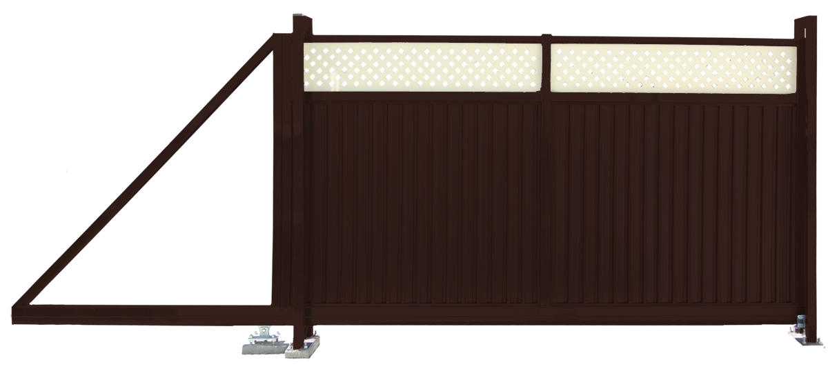 Ворота откатные Estet Plus 2,4х3,5 RAL 8017/1014
