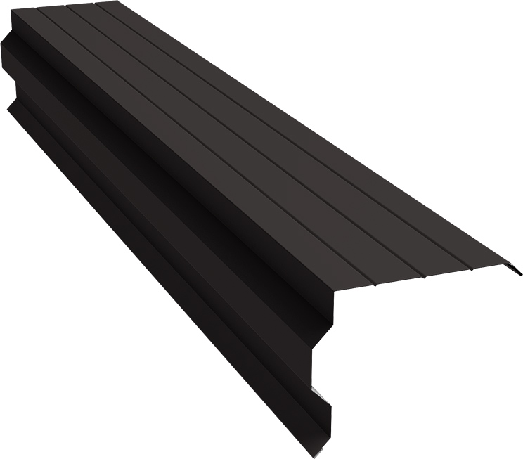 Планка торцевая фигурная 90х110 Grand Line 0,45 Drap ТХ RR 32 темно-коричневый (3м)