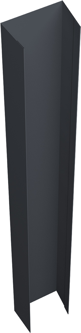Крепежная планка верхняя для забора жалюзи Техас Grand Line 0,45 Drap TwinColor RAL 7024 мокрый асфальт (2,5м)