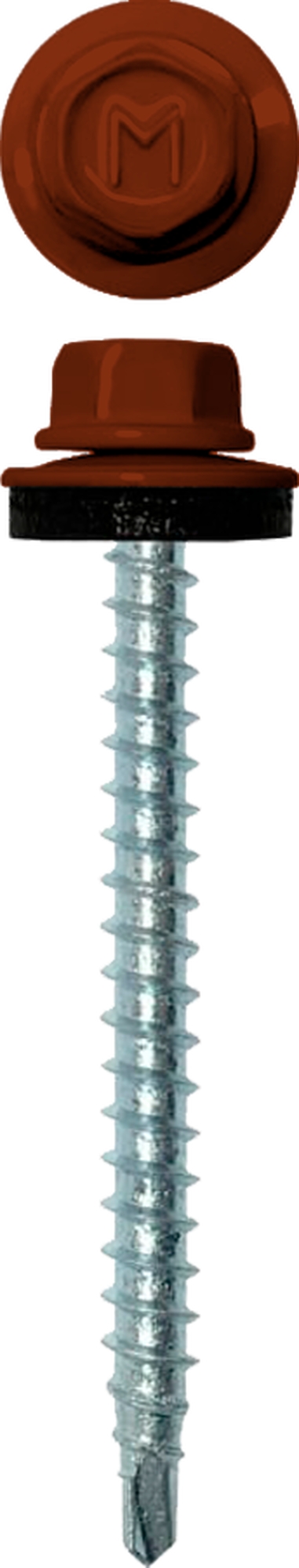 Саморез кровельный Daxmer 4,8х50 RAL 3009 (150) сверло №1