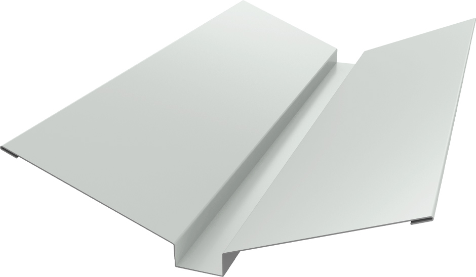 Планка ендовы верхней 115х30х115 Grand Line 0,45 Drap с пленкой RAL 9003 сигнальный белый (3м)
