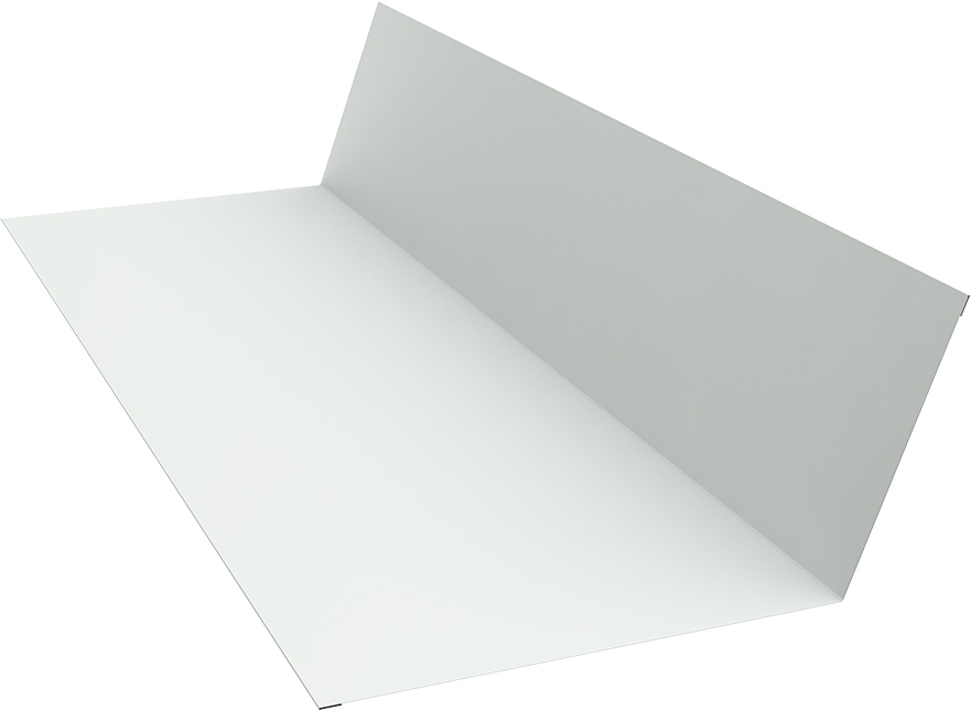 Планка примыкания 150х250 Grand Line 0,45 Drap с пленкой RAL 9003 сигнальный белый (3м)