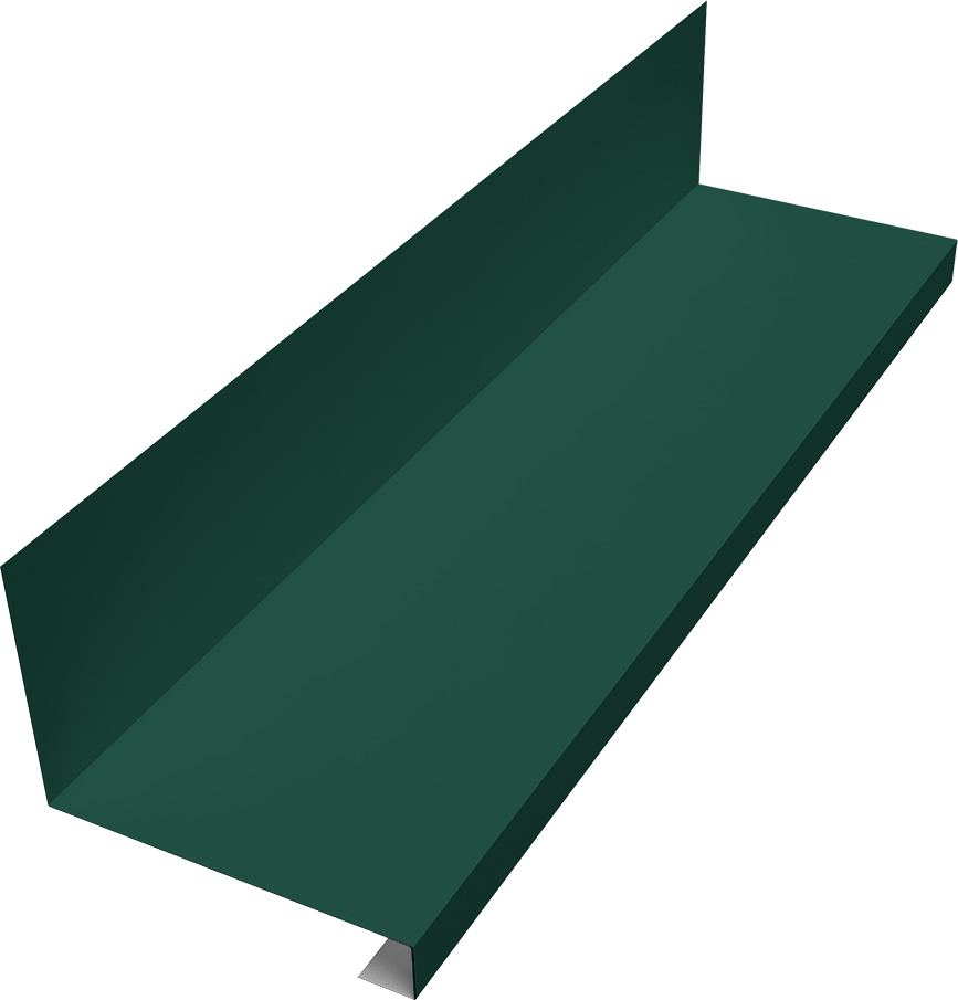 Планка примыкание нижнее к трубе фальц Grand Line 0,45 Drap RAL 6005 зеленый мох (3м)