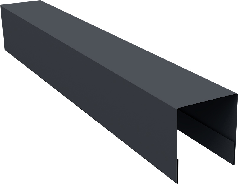 Планка боковая для забора из сайдинга Блок-хаус новый Grand Line 0,5 Velur RAL 7024 мокрый асфальт (2,06м)