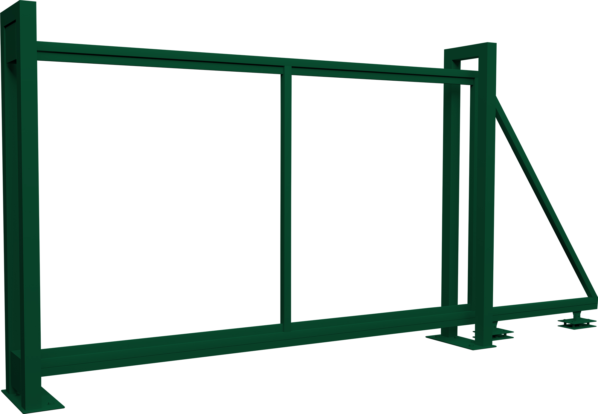 Ворота откатные Colority цинк 2,03x3,5 RAL 6005