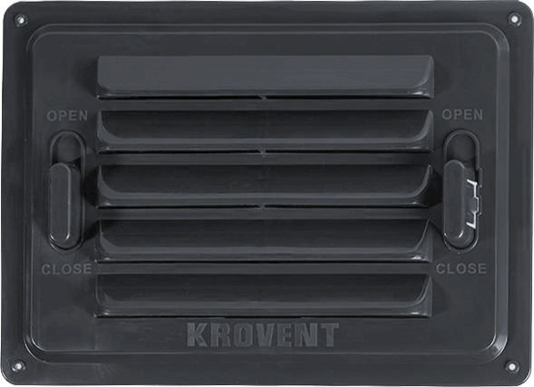 Решетка вентиляционная регулируемая для цоколя Krovent серый графит