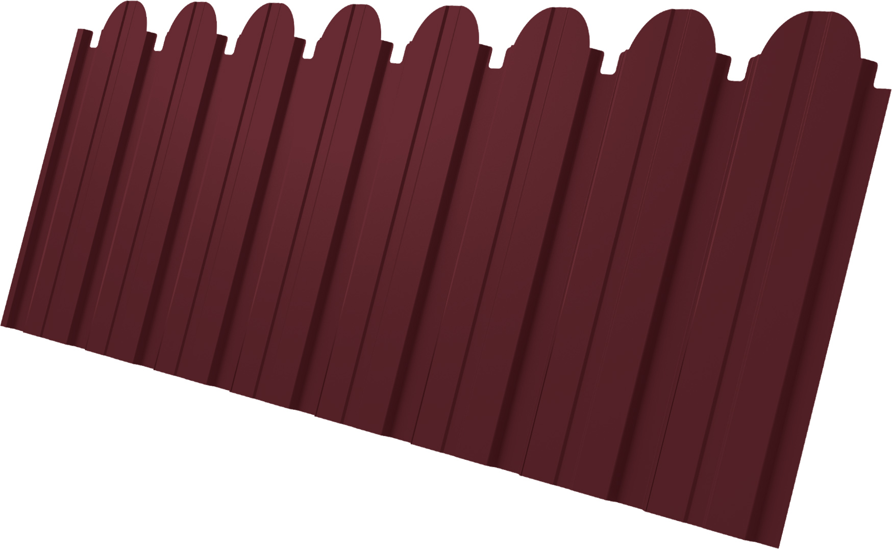 Профнастил C10B фигурный Grand Line 0,45 Drap RAL 3005 красное вино