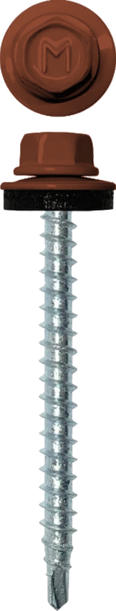 Саморез кровельный Daxmer 4,8х50 RAL 8004 (150) сверло №1
