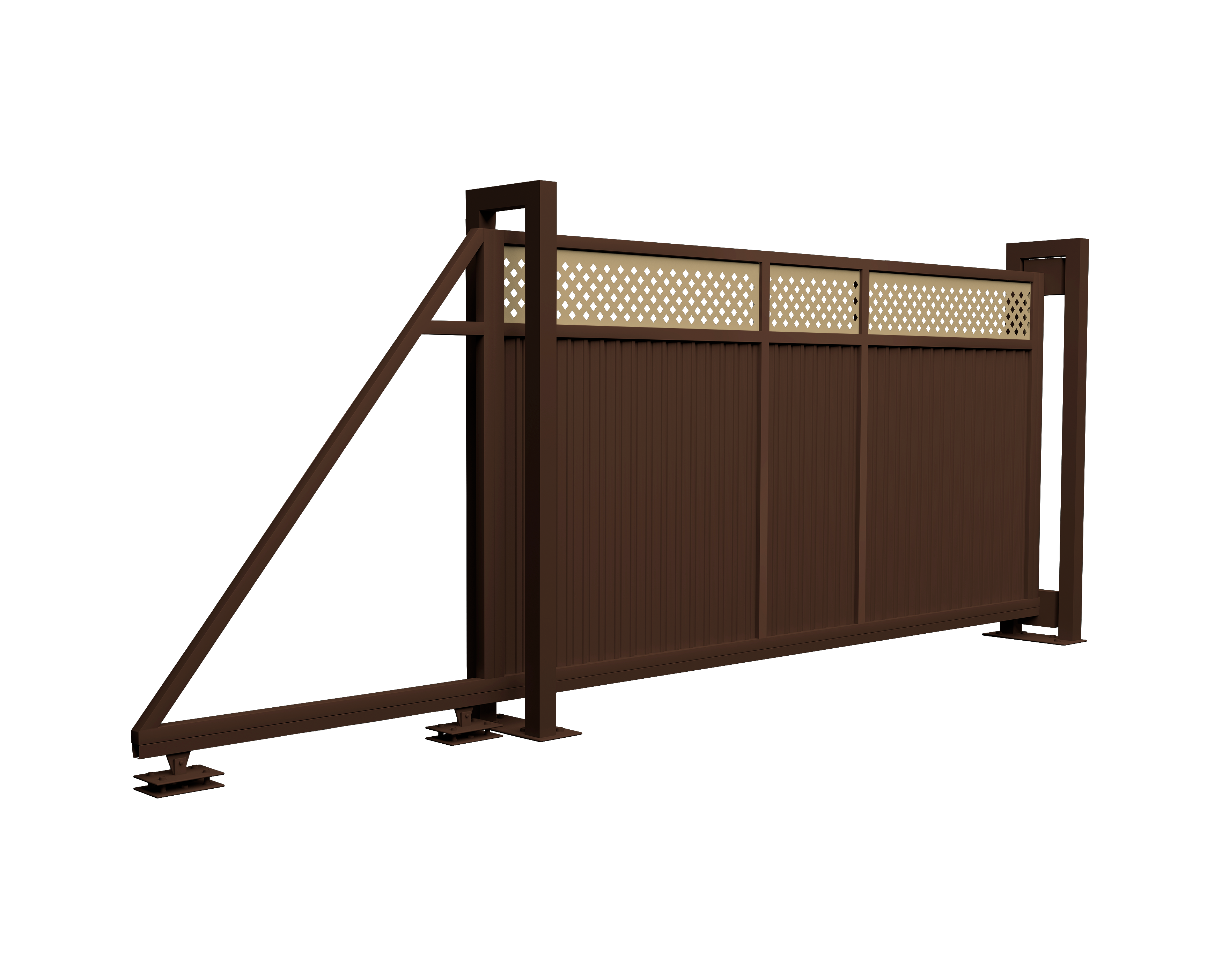 Ворота откатные Estet Plus 2,0х4,5 RAL 8017/1014