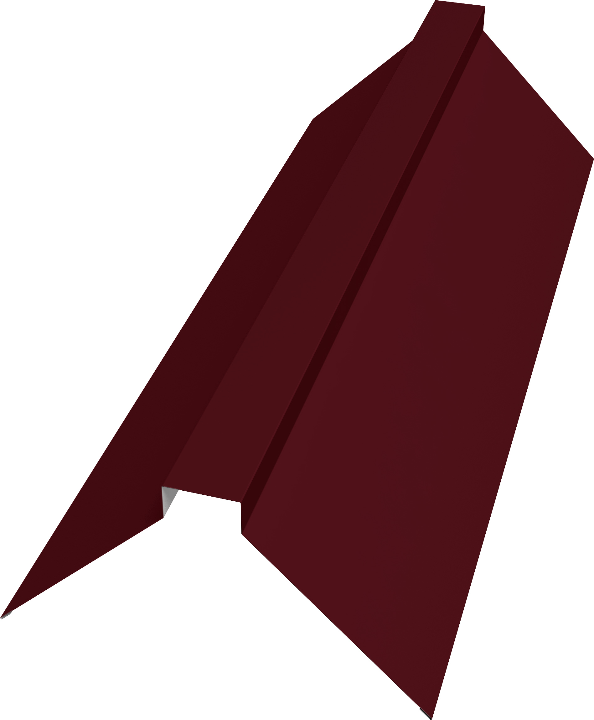 Планка конька плоского 175х50х175 Grand Line 0,45 Drap ТХ RAL 3005 красное вино (3м)