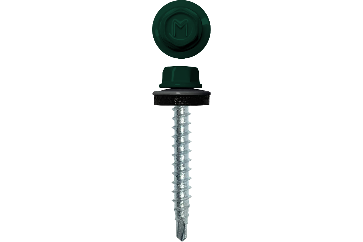 Саморез кровельный Daxmer 4,8х29 RAL 6005 (250) сверло №1
