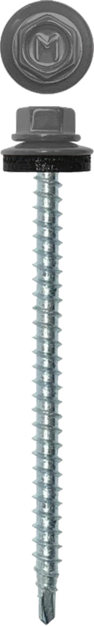 Саморез кровельный Daxmer 4,8х70 RAL 7004 (100) сверло №1