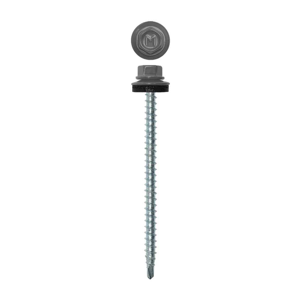 Саморез кровельный Daxmer 4,8х70 RAL 7004 (100) сверло №1