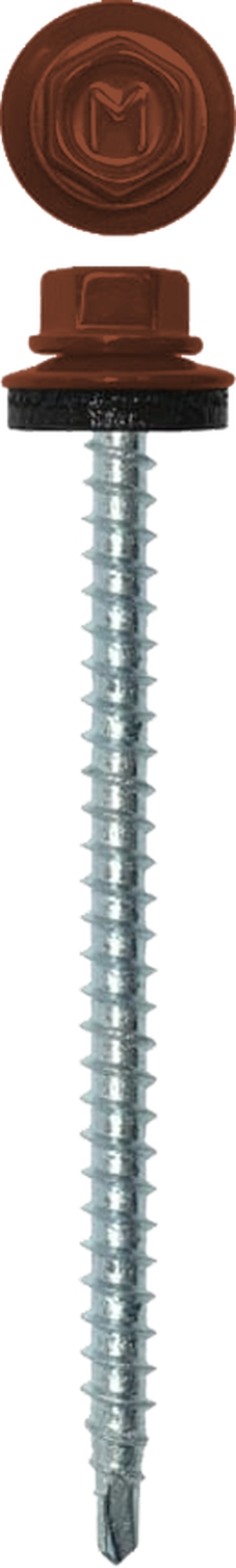 Саморез кровельный Daxmer 4,8х70 RAL 8004 (100) сверло №1