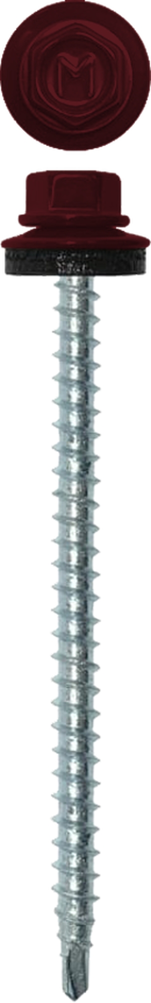 Саморез кровельный Daxmer 4,8х70 RAL 3005 (100) сверло №1