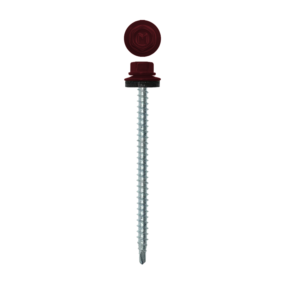 Саморез кровельный Daxmer 4,8х70 RAL 3005 (100) сверло №1