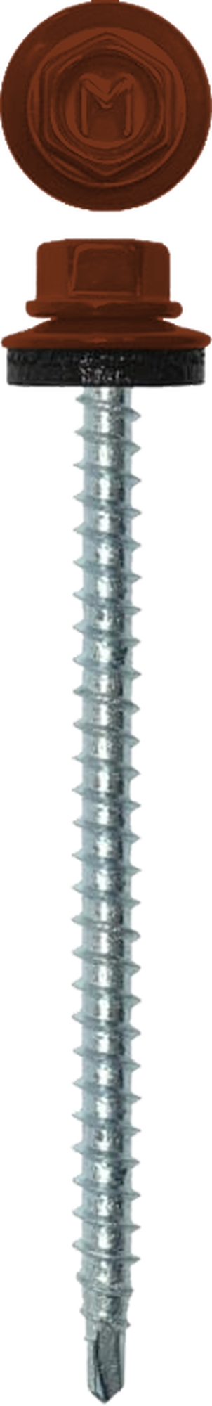 Саморез кровельный Daxmer 4,8х70 RAL 3009 (100) сверло №1
