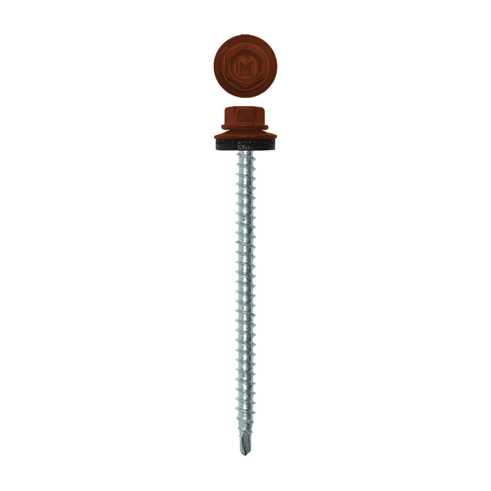Саморез кровельный Daxmer 4,8х70 RAL 3009 (100) сверло №1