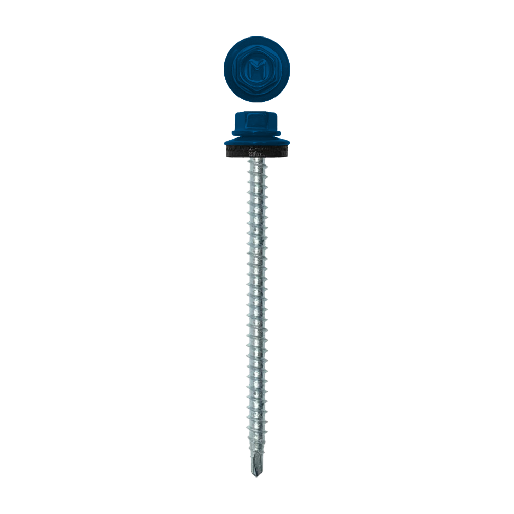 Саморез кровельный Daxmer 4,8х70 RAL 5005 (100) сверло №1