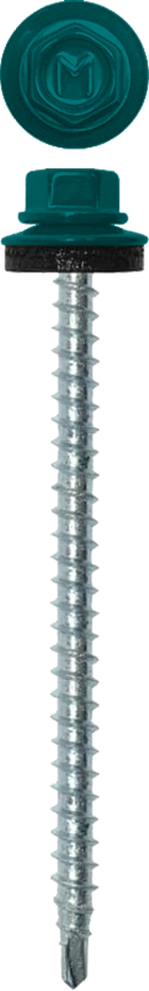 Саморез кровельный Daxmer 4,8х70 RAL 5021 (100) сверло №1
