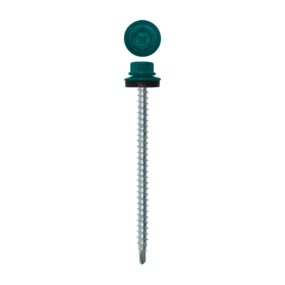 Саморез кровельный Daxmer 4,8х70 RAL 5021 (100) сверло №1
