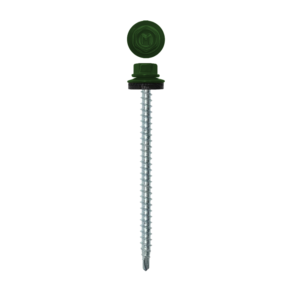Саморез кровельный Daxmer 4,8х70 RAL 6002 (100) сверло №1