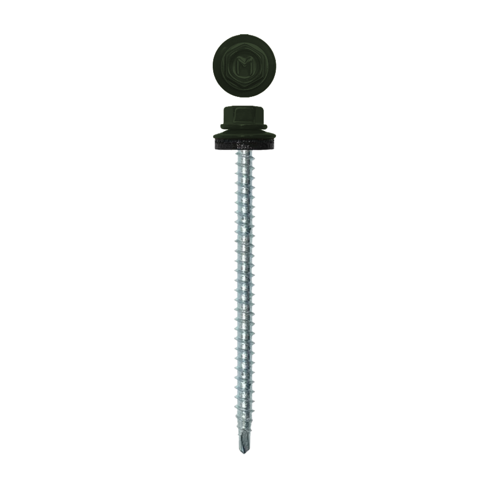 Саморез кровельный Daxmer 4,8х70 RAL 6020 (100) сверло №1