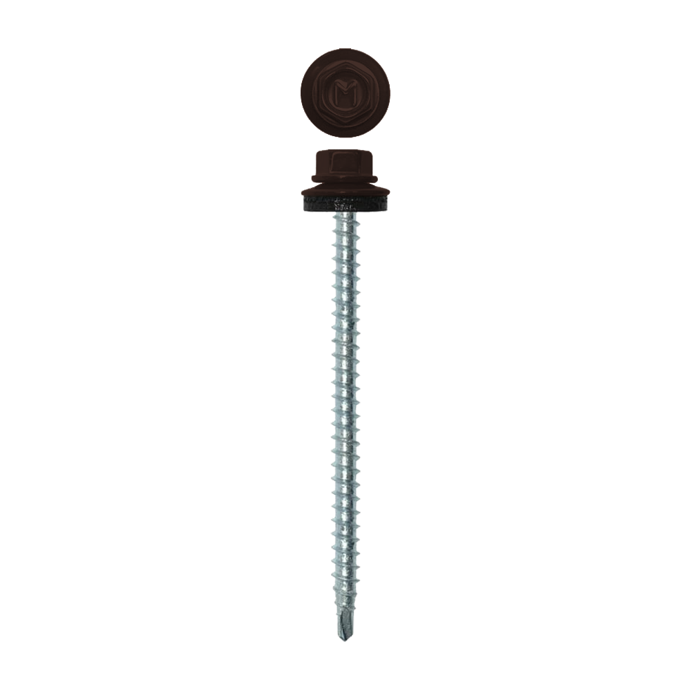 Саморез кровельный Daxmer 4,8х70 RAL 8017 (100) сверло №1