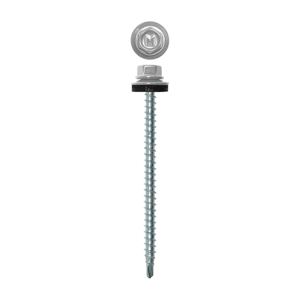 Саморез кровельный Daxmer 4,8х70 RAL 9003 (100) сверло №1