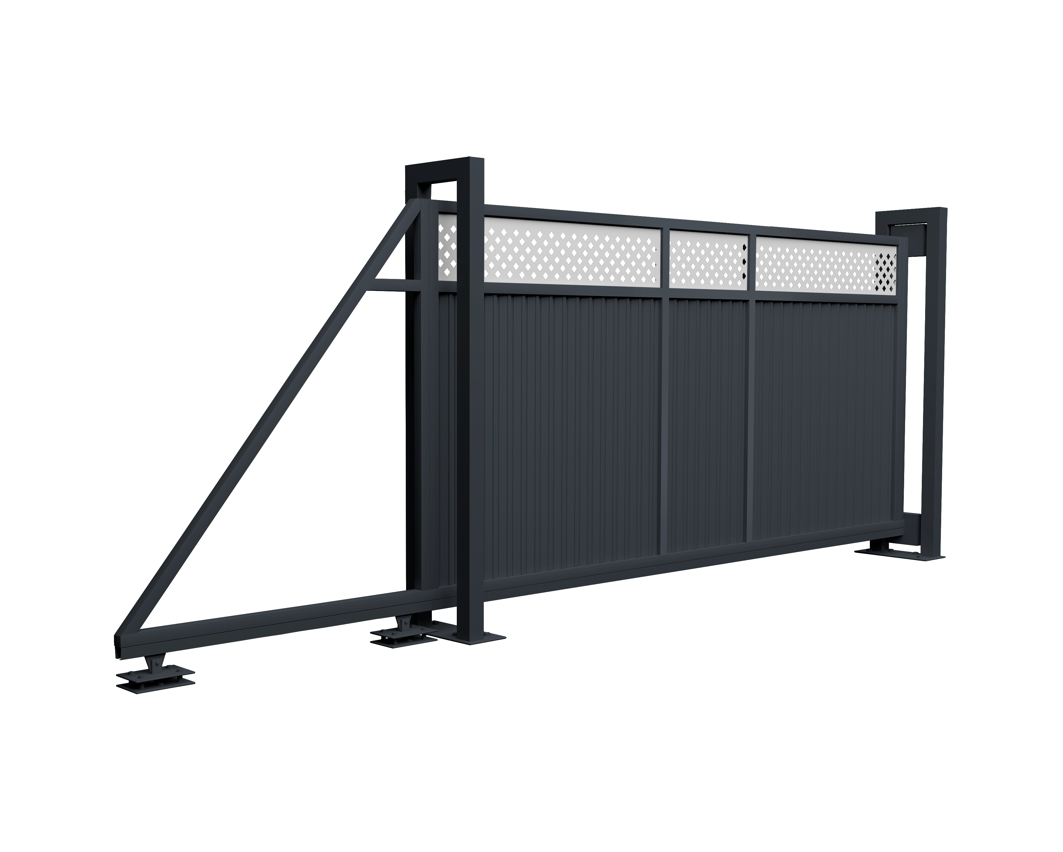 Ворота откатные Estet Plus 2,0х4,5 RAL 7024/1013